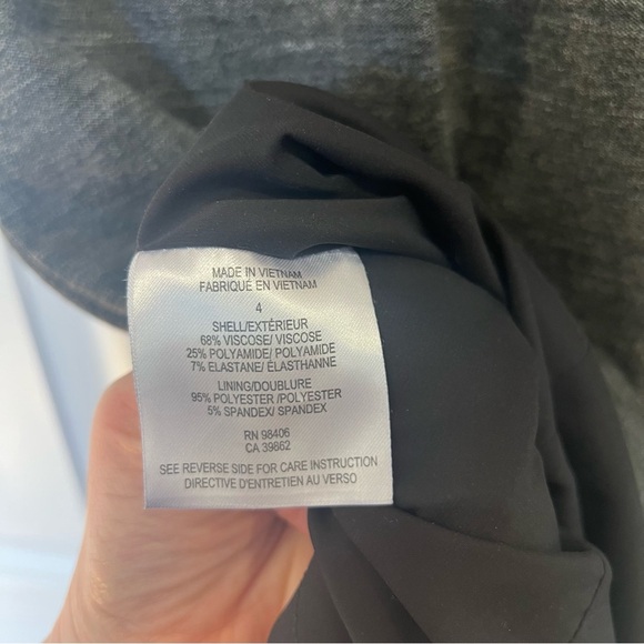 Theory Nuriana Gray Sheath Dress Stretch Ponte Knit Womens 4 - Picture 5 of 6